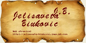 Jelisaveta Biuković vizit kartica